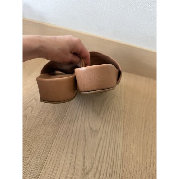 Beek pelican Leather Slide Sandals Brown Platform Slip On Shoes Women’s 7 US 37 - Picture 7 of 7